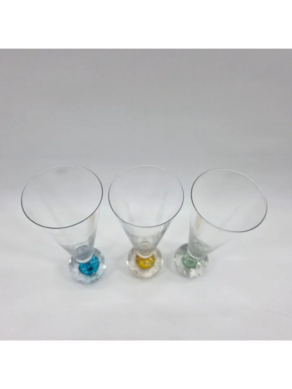 3-VTg MCM Barware Champagne Flute/ Pilsner Glass Controlled Bubble Ball Base 8.5